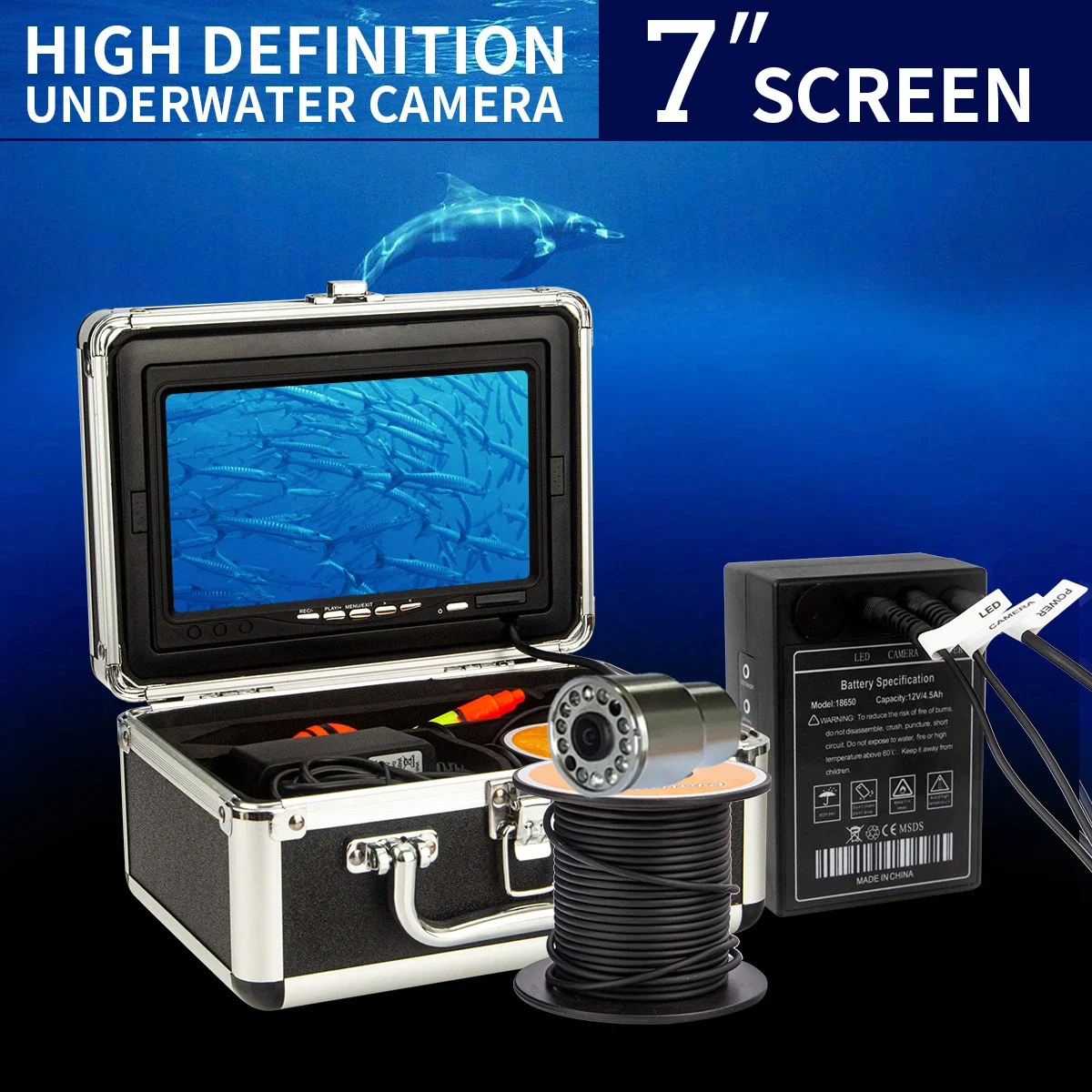 WF13 7inch LCD Screen 1000TVL  - đánh giá và giá Fish Finder Case